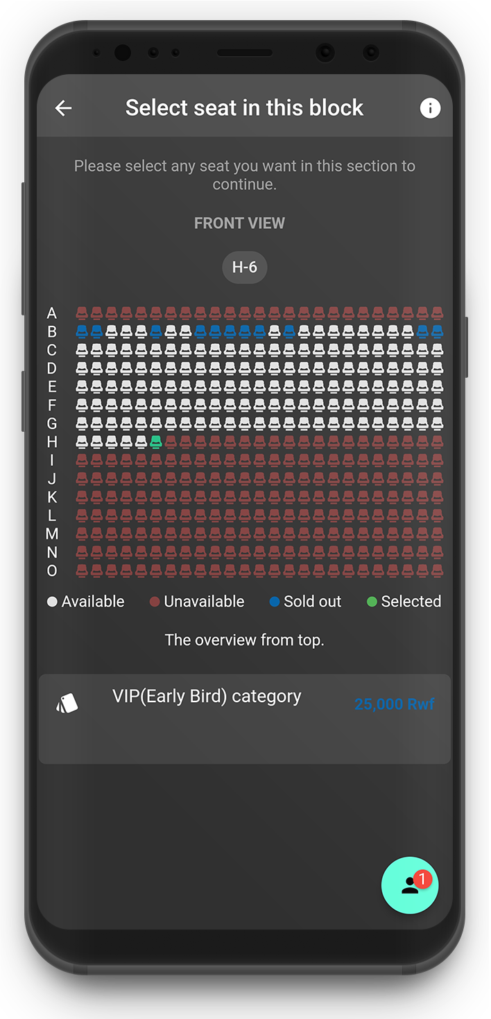 Select your favorite seat