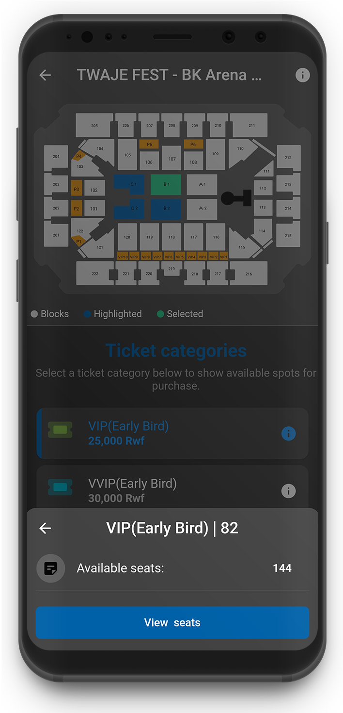 Click the block to select the seat